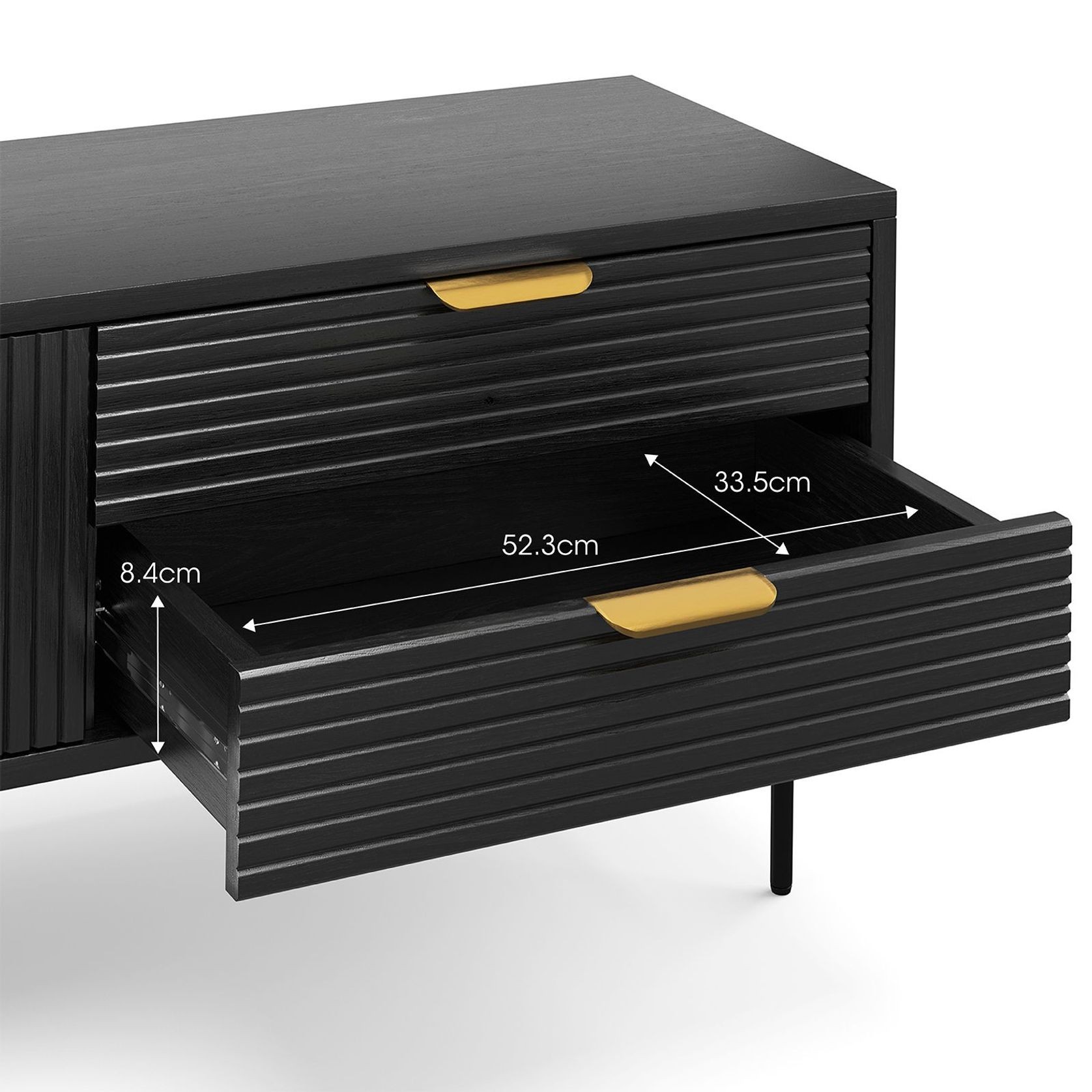 Kina Ripple Slatted TV Entertainment Unit | 180cm | Black Oak gallery detail image