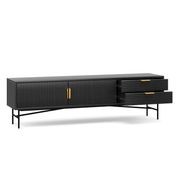 Kina Ripple Slatted TV Entertainment Unit | 180cm | Black Oak gallery detail image