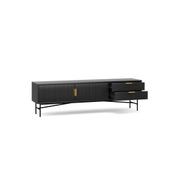 Kina Ripple Slatted TV Entertainment Unit | 180cm | Black Oak gallery detail image