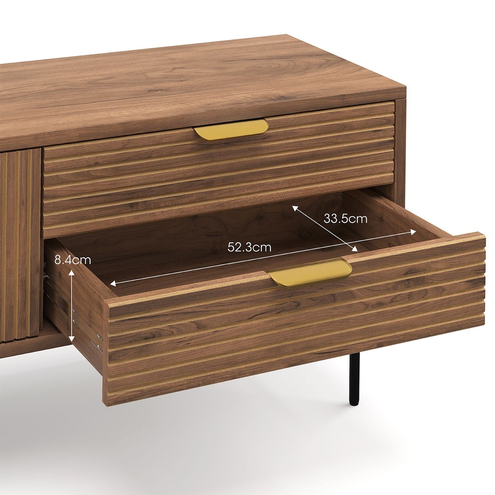 Kina Ripple Slatted TV Entertainment Unit | 180cm | Light Walnut gallery detail image
