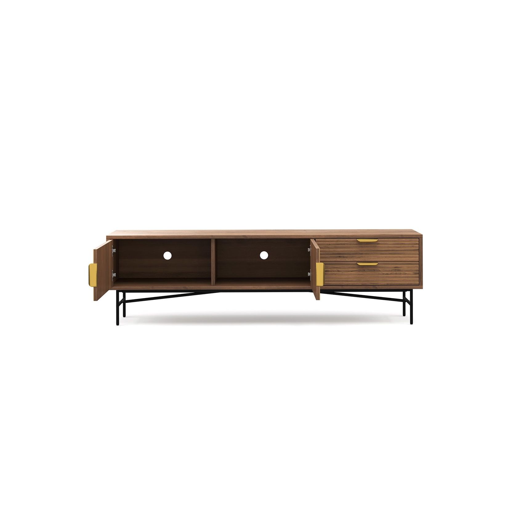 Kina Ripple Slatted TV Entertainment Unit | 180cm | Light Walnut gallery detail image