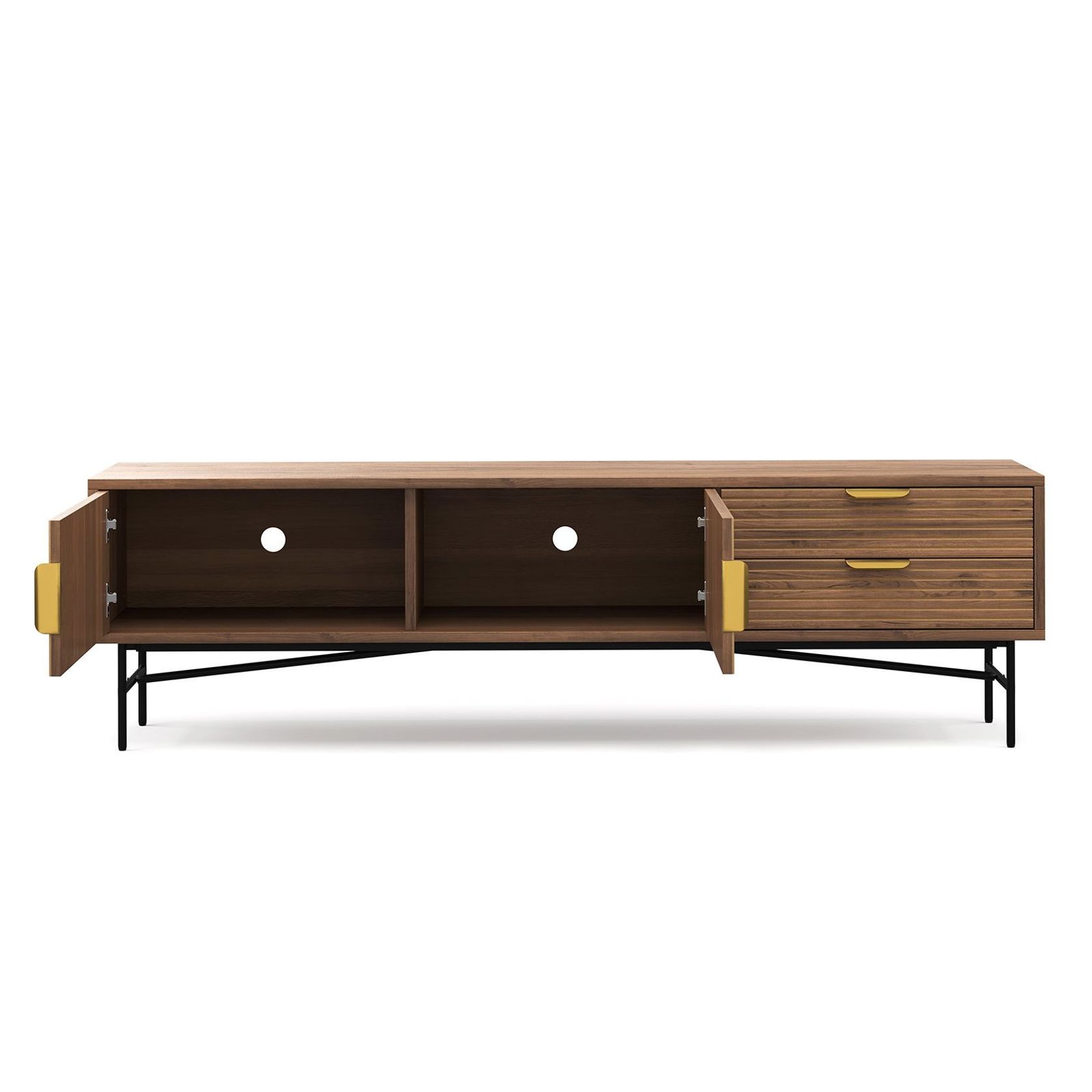 Kina Ripple Slatted TV Entertainment Unit | 180cm | Light Walnut gallery detail image