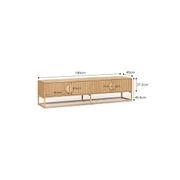 Braxton Ripple Slatted TV Entertainment Unit | 180cm | Natural Oak gallery detail image