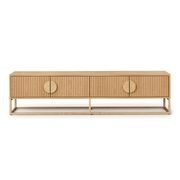 Braxton Ripple Slatted TV Entertainment Unit | 180cm | Natural Oak gallery detail image