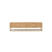 Braxton Ripple Slatted TV Entertainment Unit | 180cm | Natural Oak gallery detail image