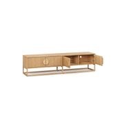 Braxton Ripple Slatted TV Entertainment Unit | 180cm | Natural Oak gallery detail image