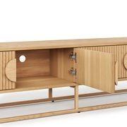 Braxton Ripple Slatted TV Entertainment Unit | 180cm | Natural Oak gallery detail image