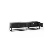 Braxton Ripple Slatted TV Entertainment Unit | 180cm | Black Oak gallery detail image