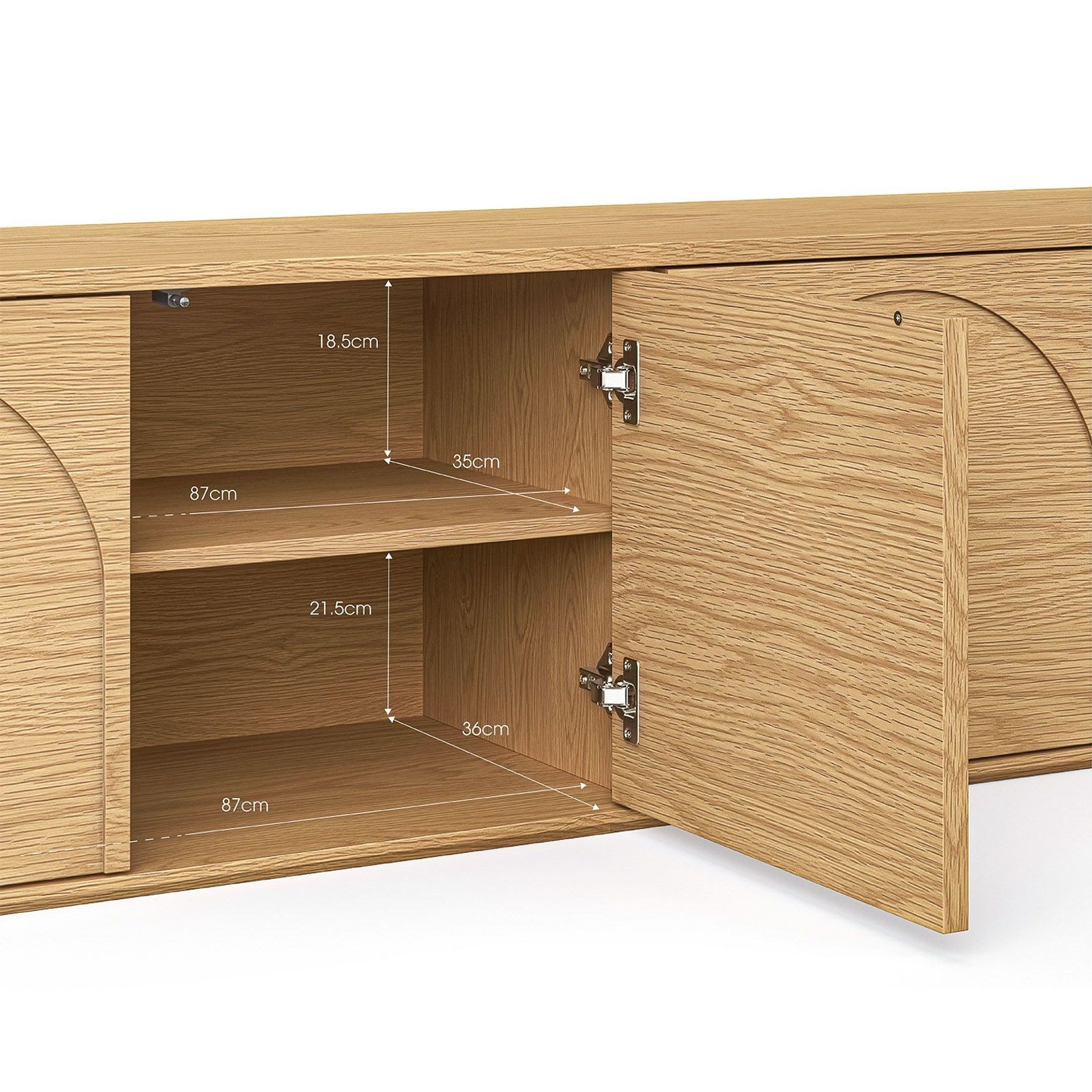 Aurora 4 Door Arch TV Entertainment Unit | Natural Oak gallery detail image
