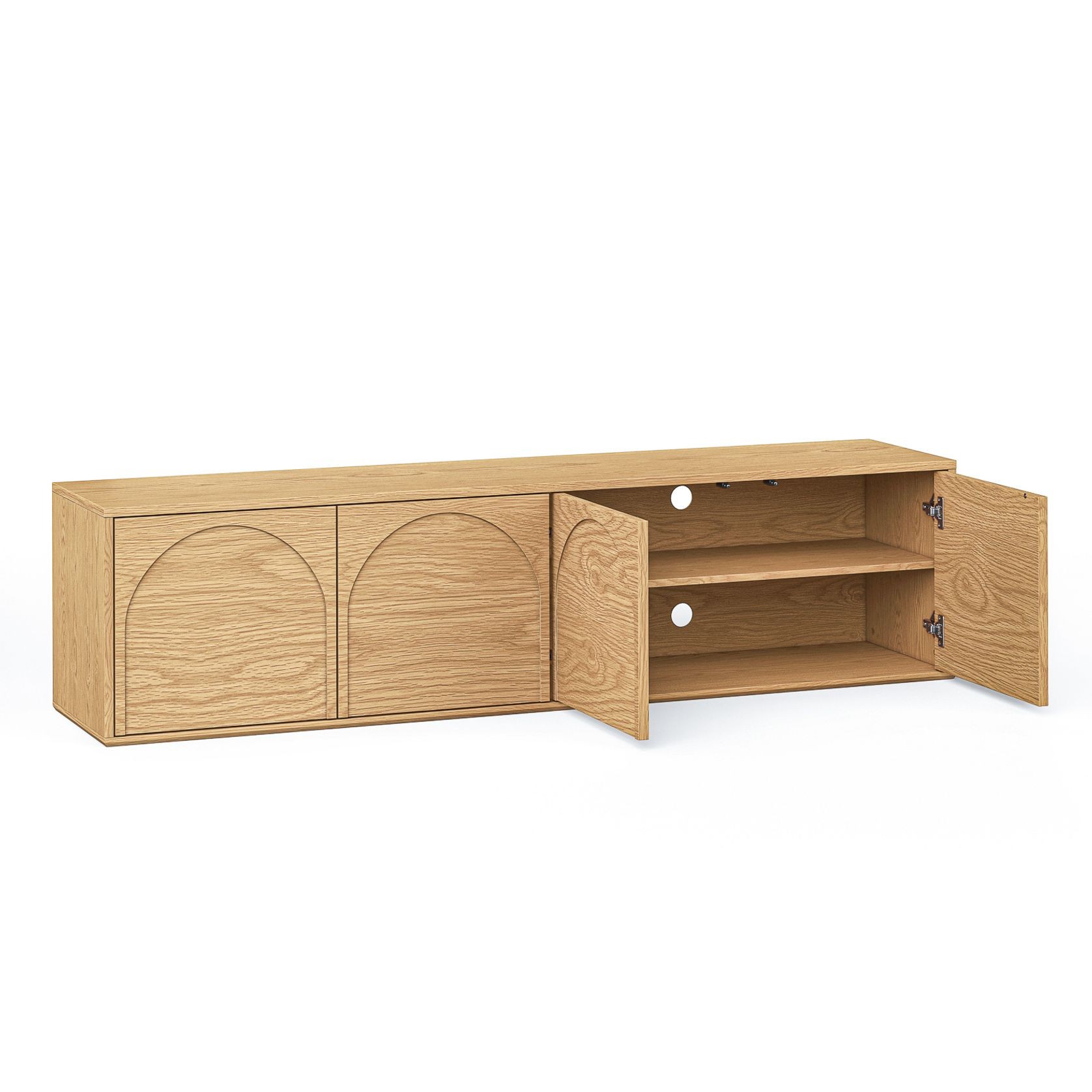 Aurora 4 Door Arch TV Entertainment Unit | Natural Oak gallery detail image