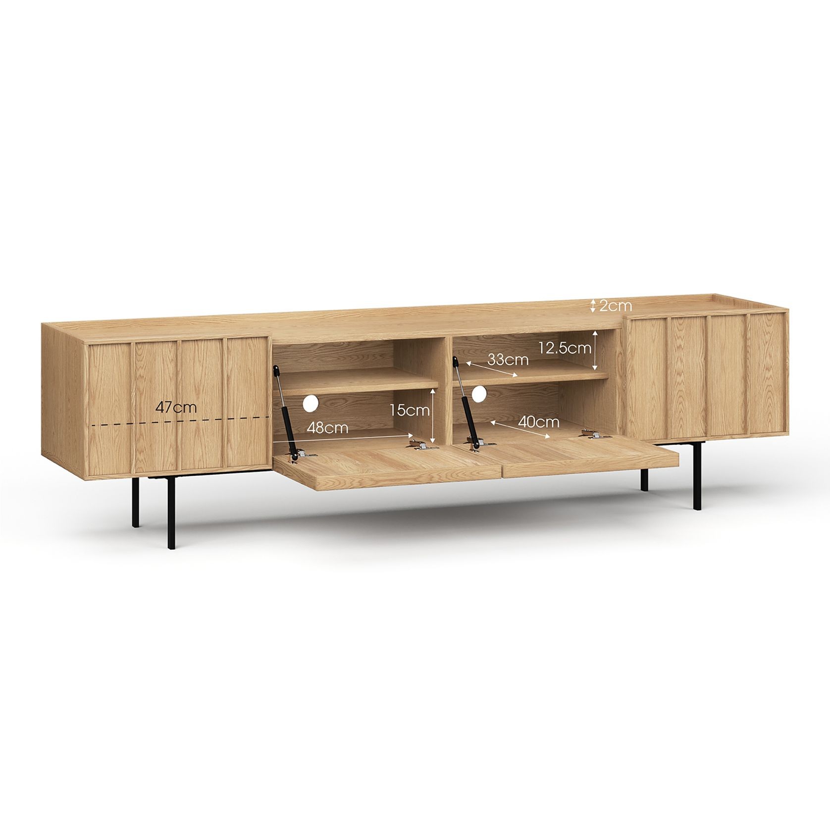 Linea 200cm TV Entertainment Unit | Natural Oak gallery detail image