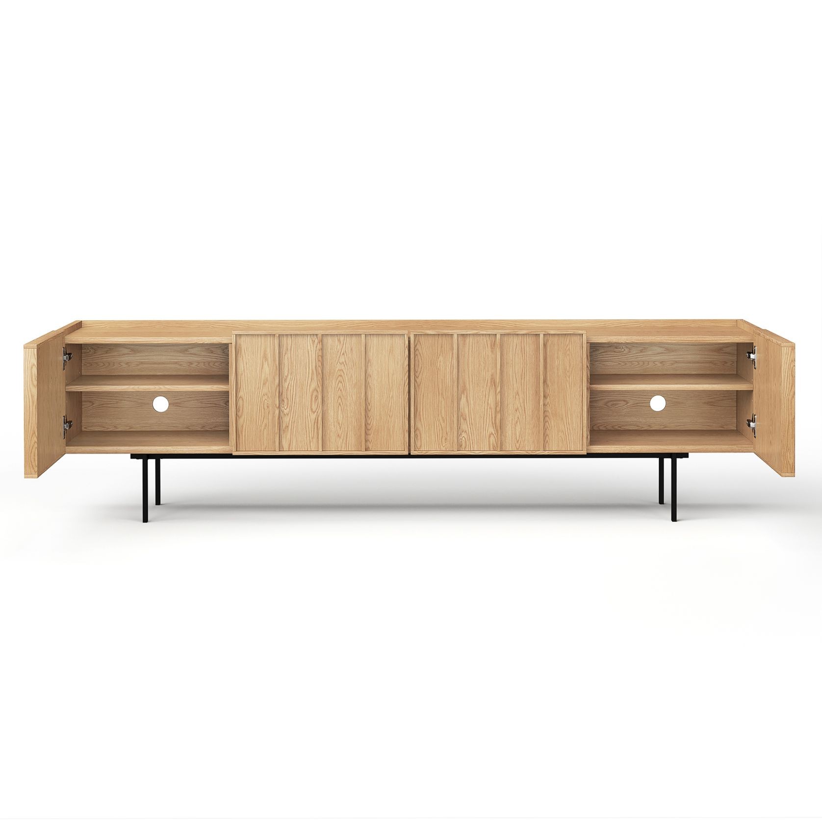 Linea 200cm TV Entertainment Unit | Natural Oak gallery detail image