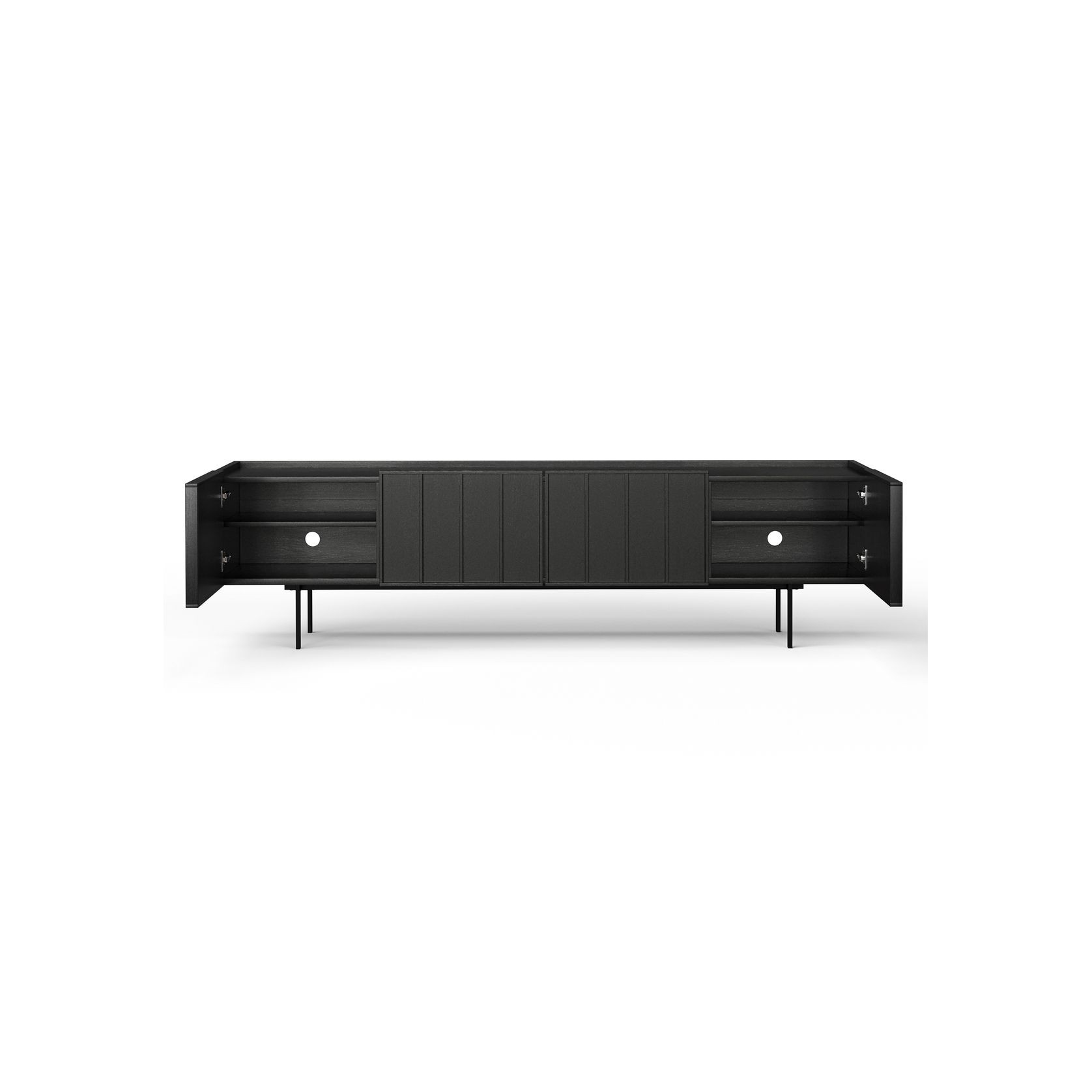 Linea 200cm TV Entertainment Unit | Black Oak gallery detail image