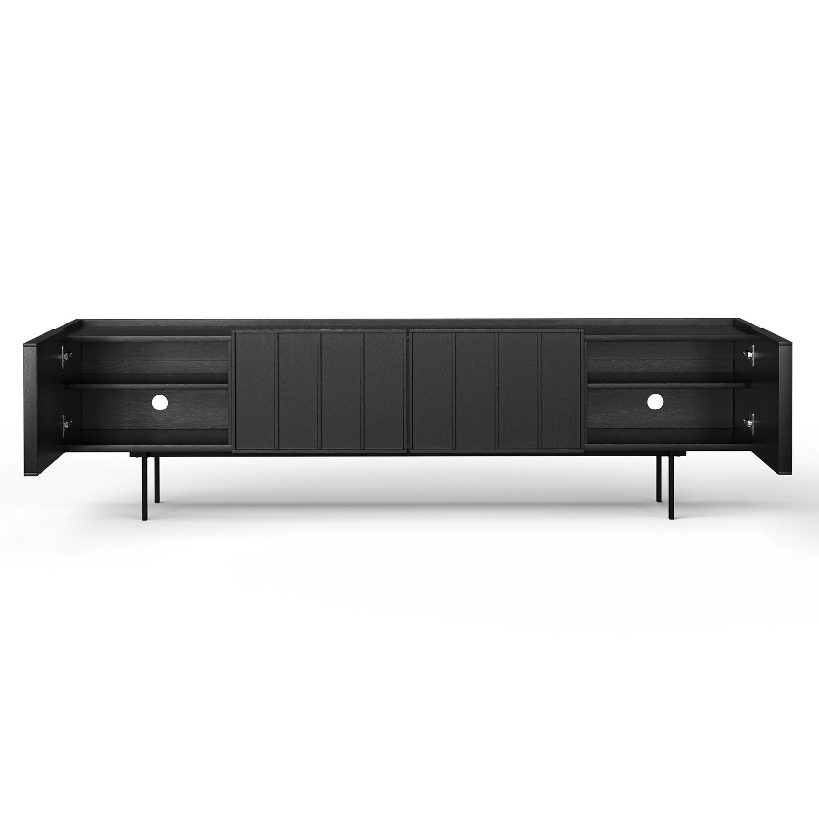 Linea 200cm TV Entertainment Unit | Black Oak gallery detail image