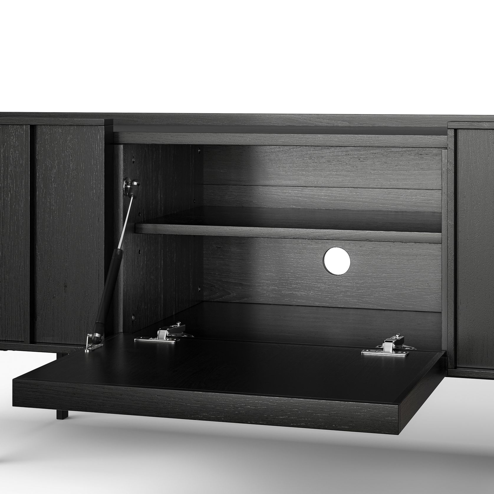 Linea 200cm TV Entertainment Unit | Black Oak gallery detail image