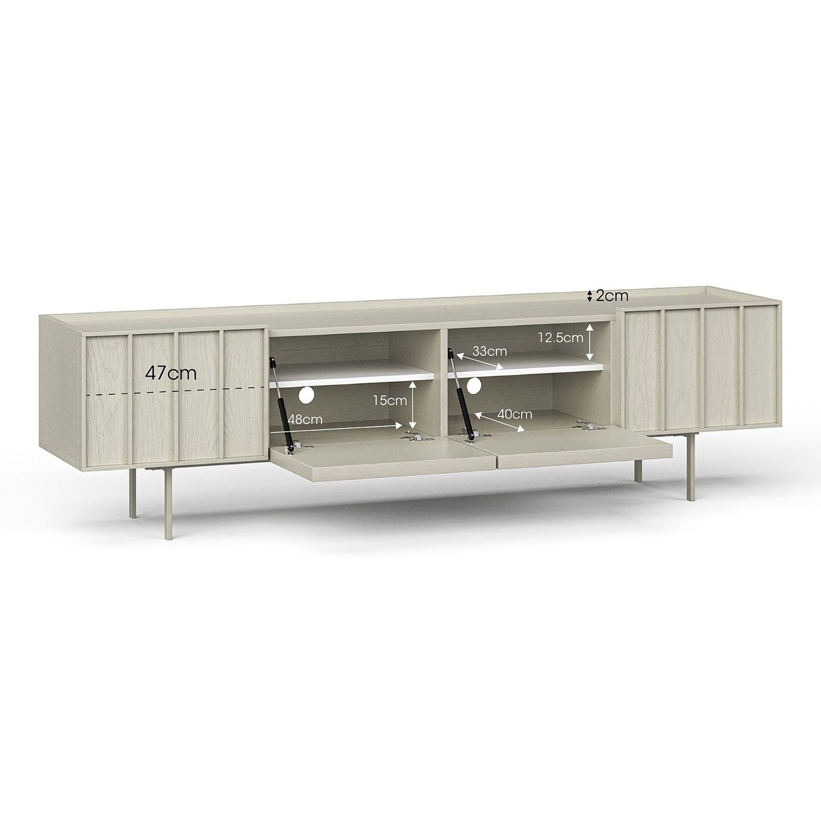 Linea 200cm TV Entertainment Unit | Putty gallery detail image