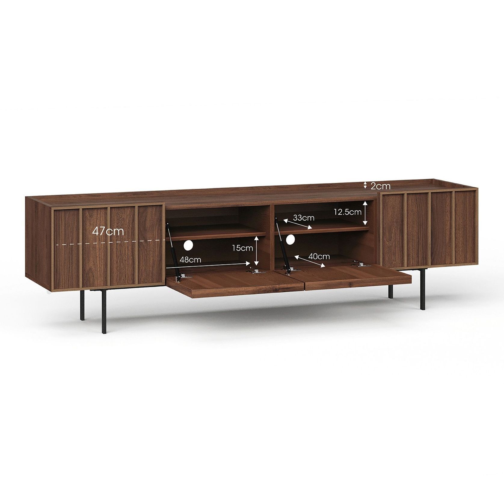 Linea 200cm TV Entertainment Unit | Light Walnut gallery detail image