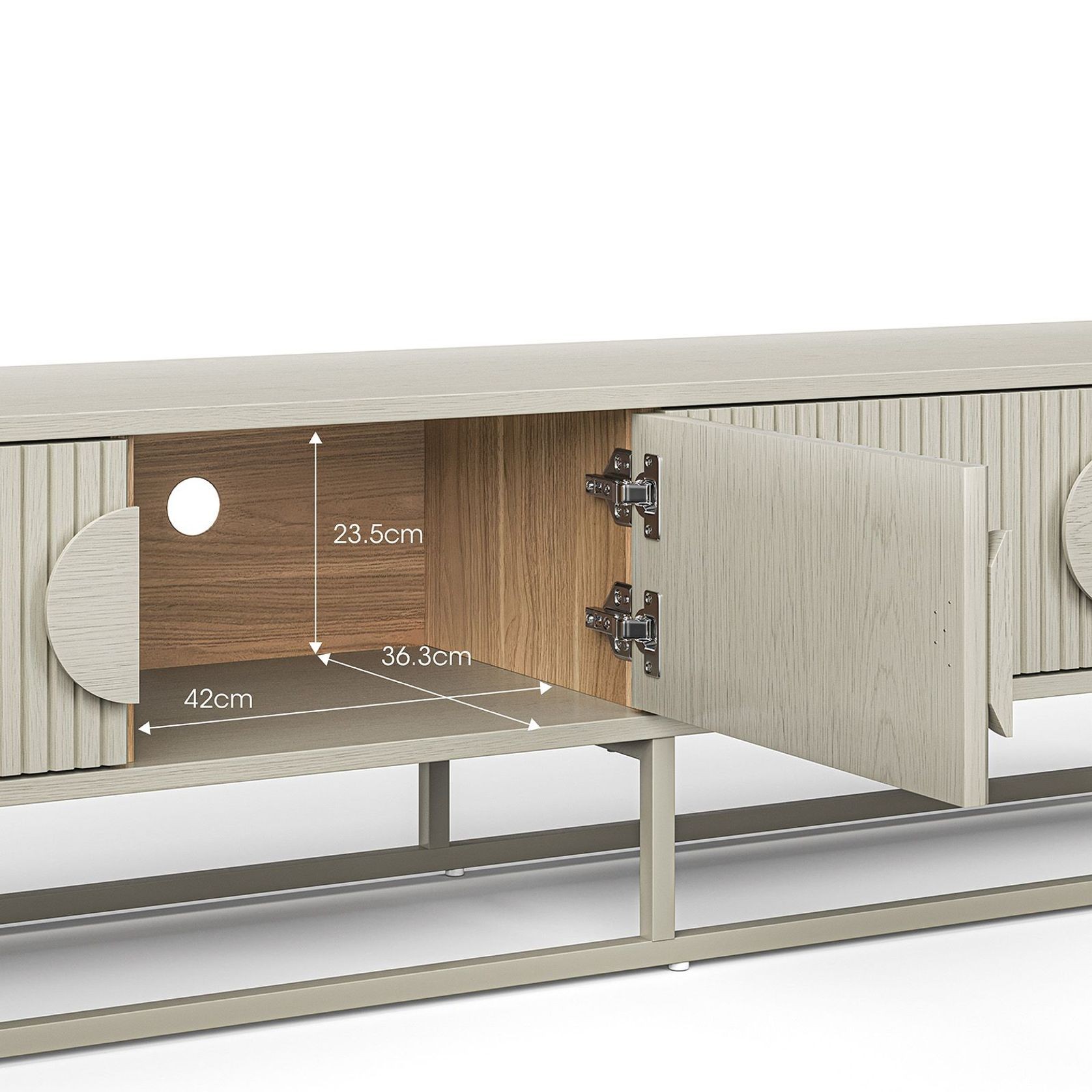 Braxton Ripple Slatted TV Entertainment Unit | 180cm | Putty gallery detail image