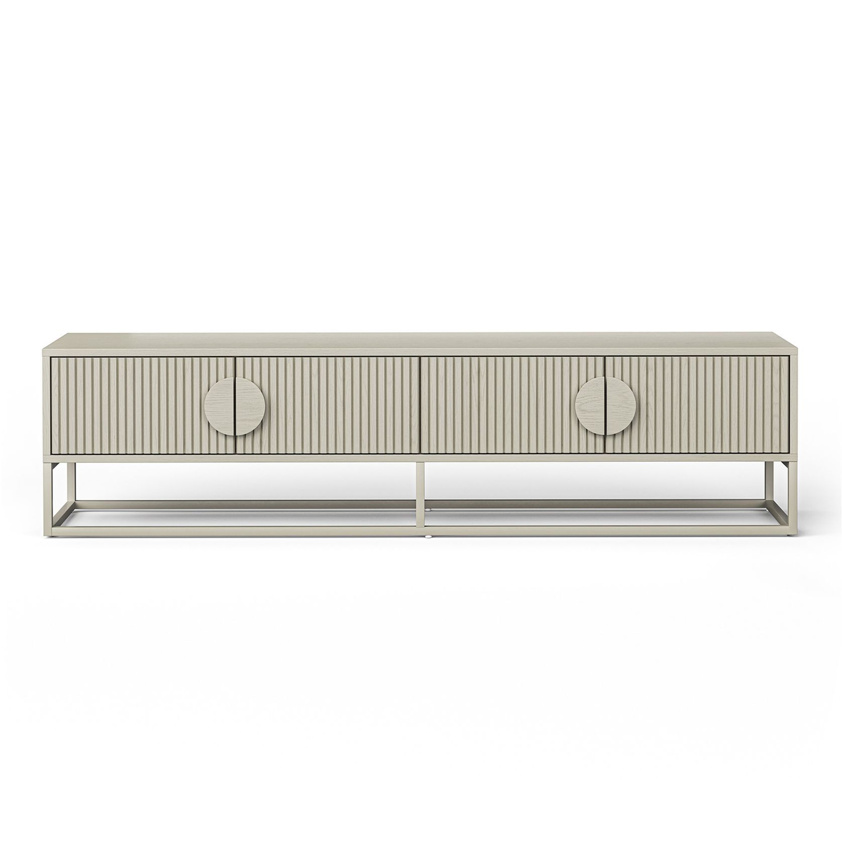 Braxton Ripple Slatted TV Entertainment Unit | 180cm | Putty gallery detail image