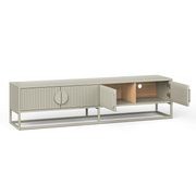 Braxton Ripple Slatted TV Entertainment Unit | 180cm | Putty gallery detail image