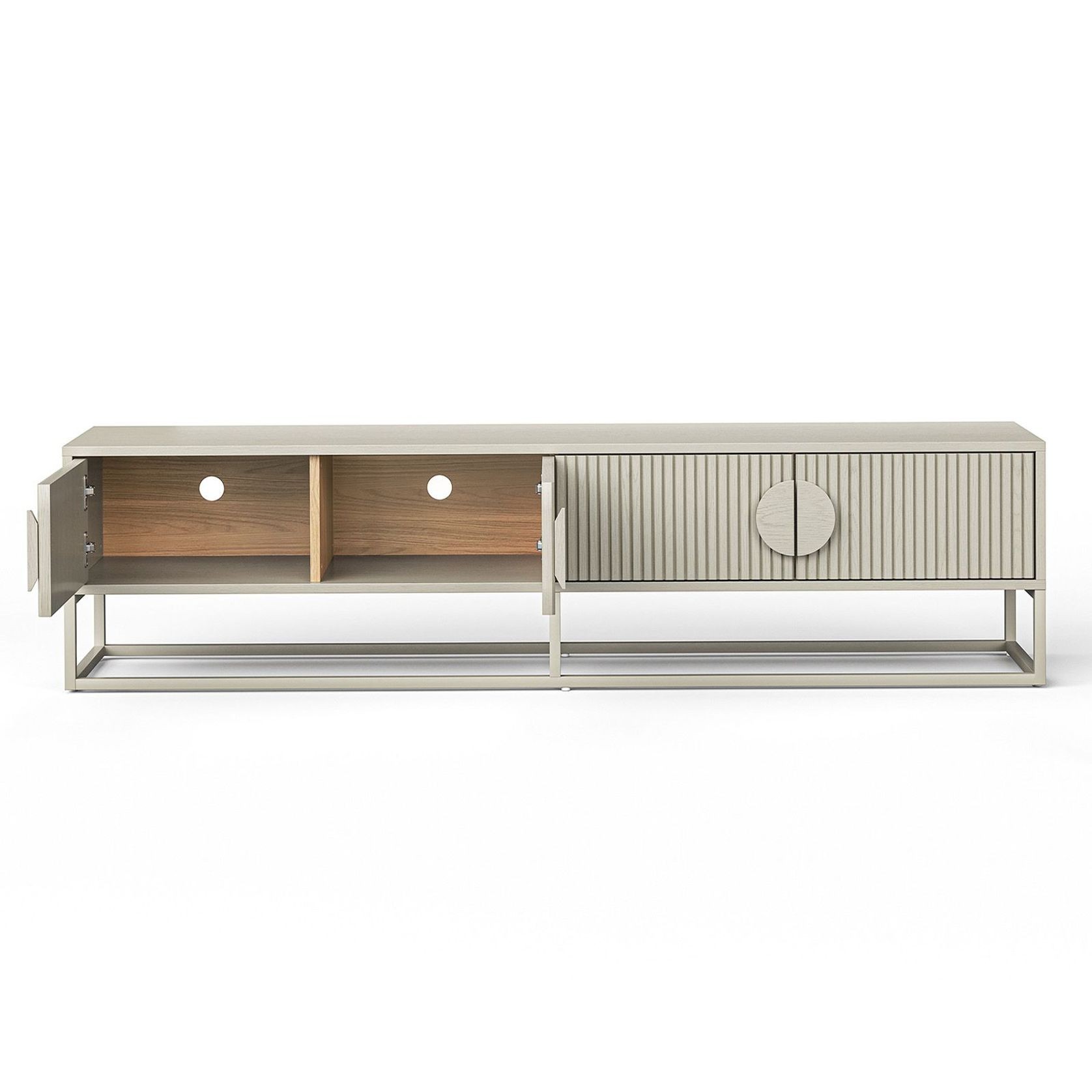 Braxton Ripple Slatted TV Entertainment Unit | 180cm | Putty gallery detail image