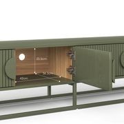 Braxton Ripple Slatted TV Entertainment Unit | 180cm | Olive Green gallery detail image