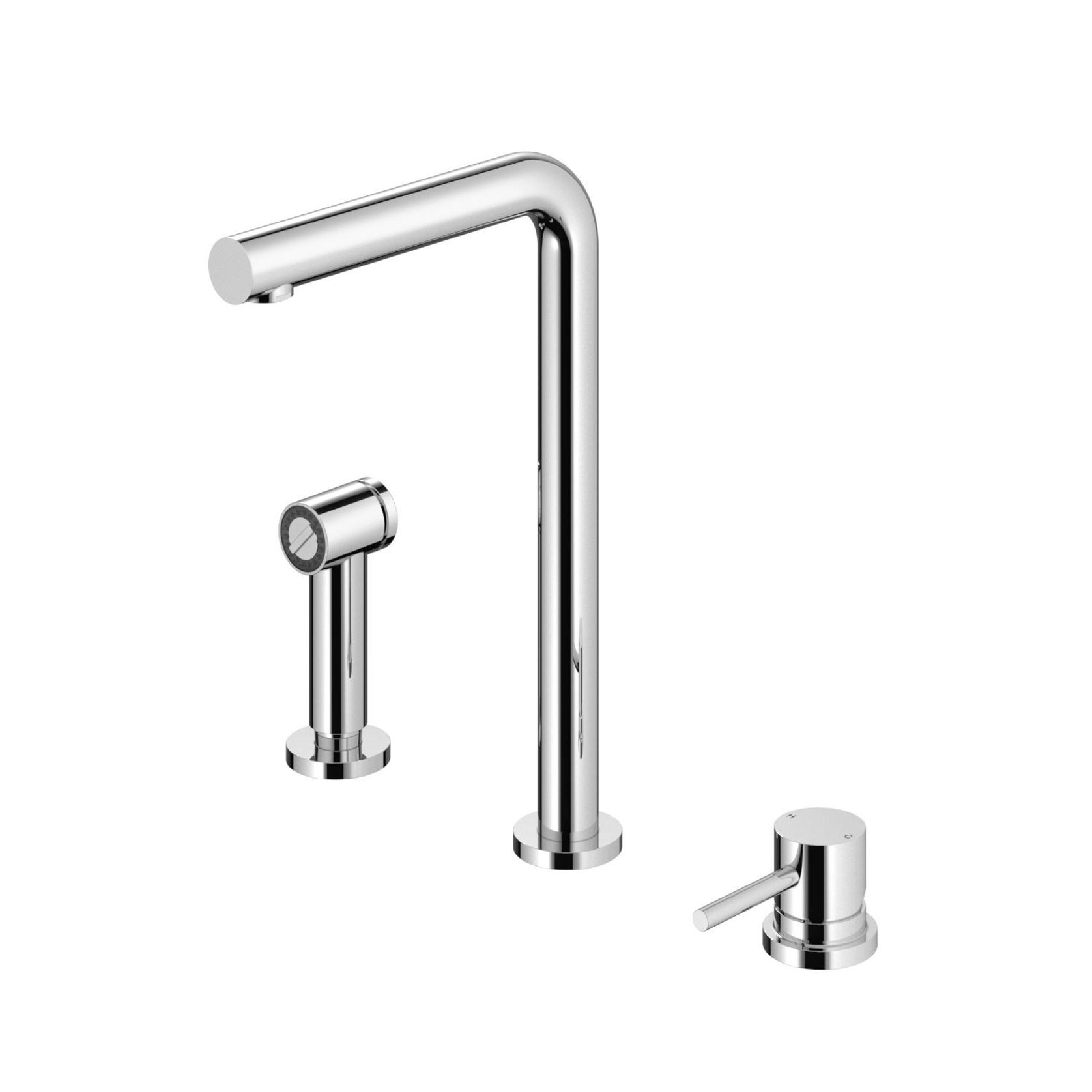 Buddy 3 Hole Kitchen Mixer With Rinse Spray gallery detail image