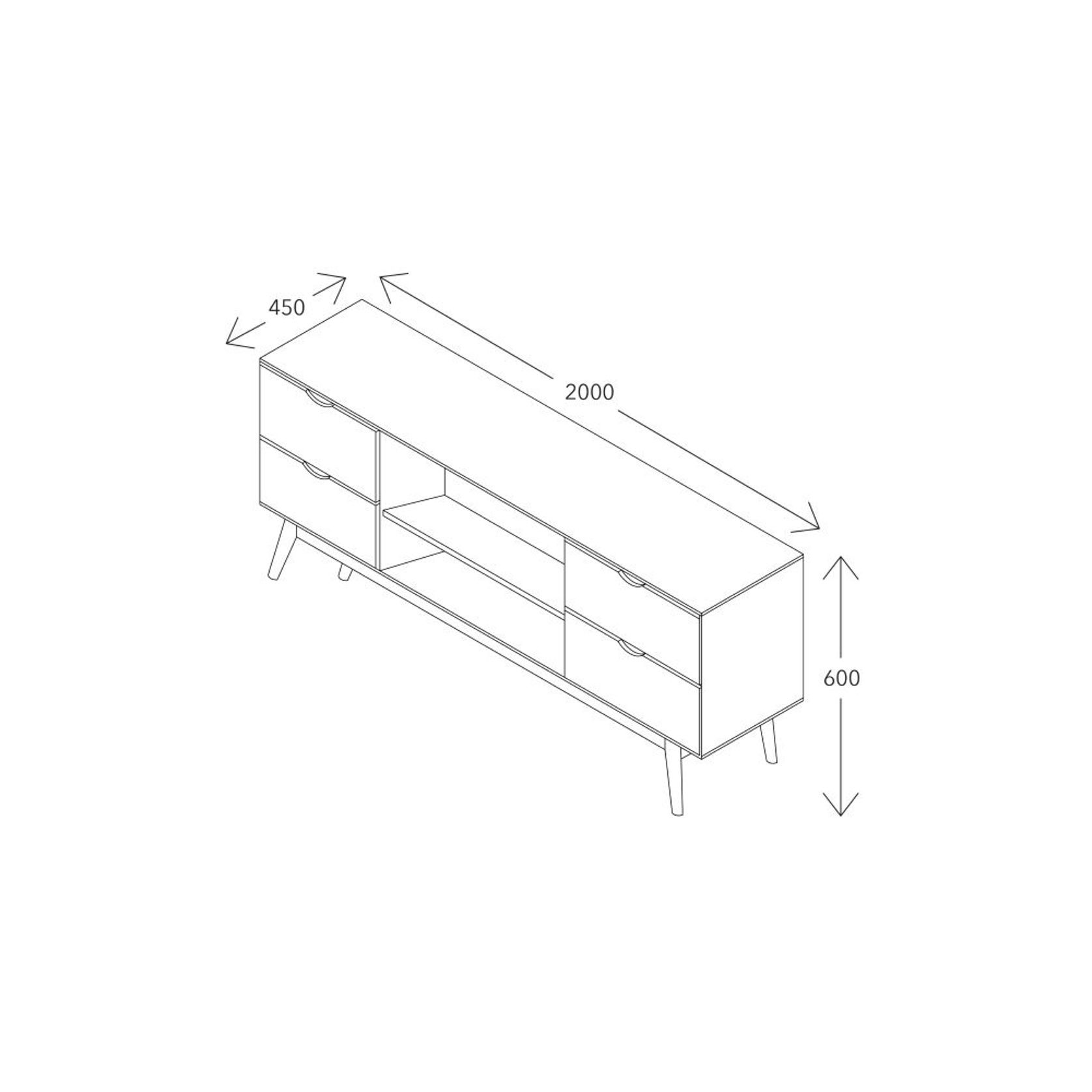 Cannes Hardwood TV Unit | Entertainment Unit | Black gallery detail image