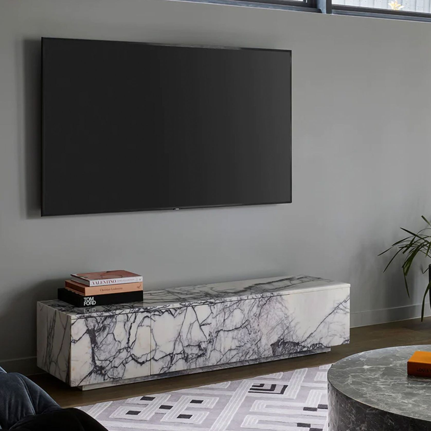 Zen Rectangle Stone TV Entertainment Unit gallery detail image