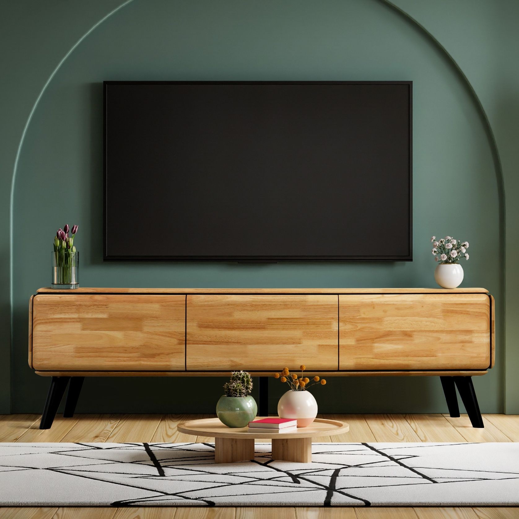 Casa Hardwood TV Entertainment Unit | Natural gallery detail image