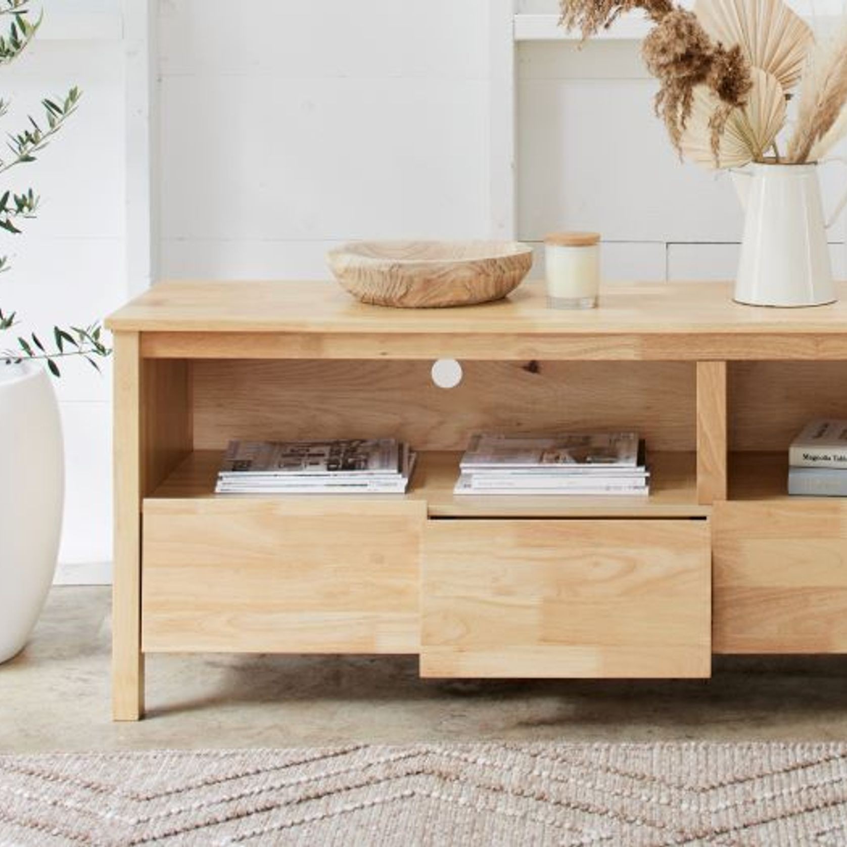 Coco Hardwood Entertainment Unit | TV Unit | Natural gallery detail image