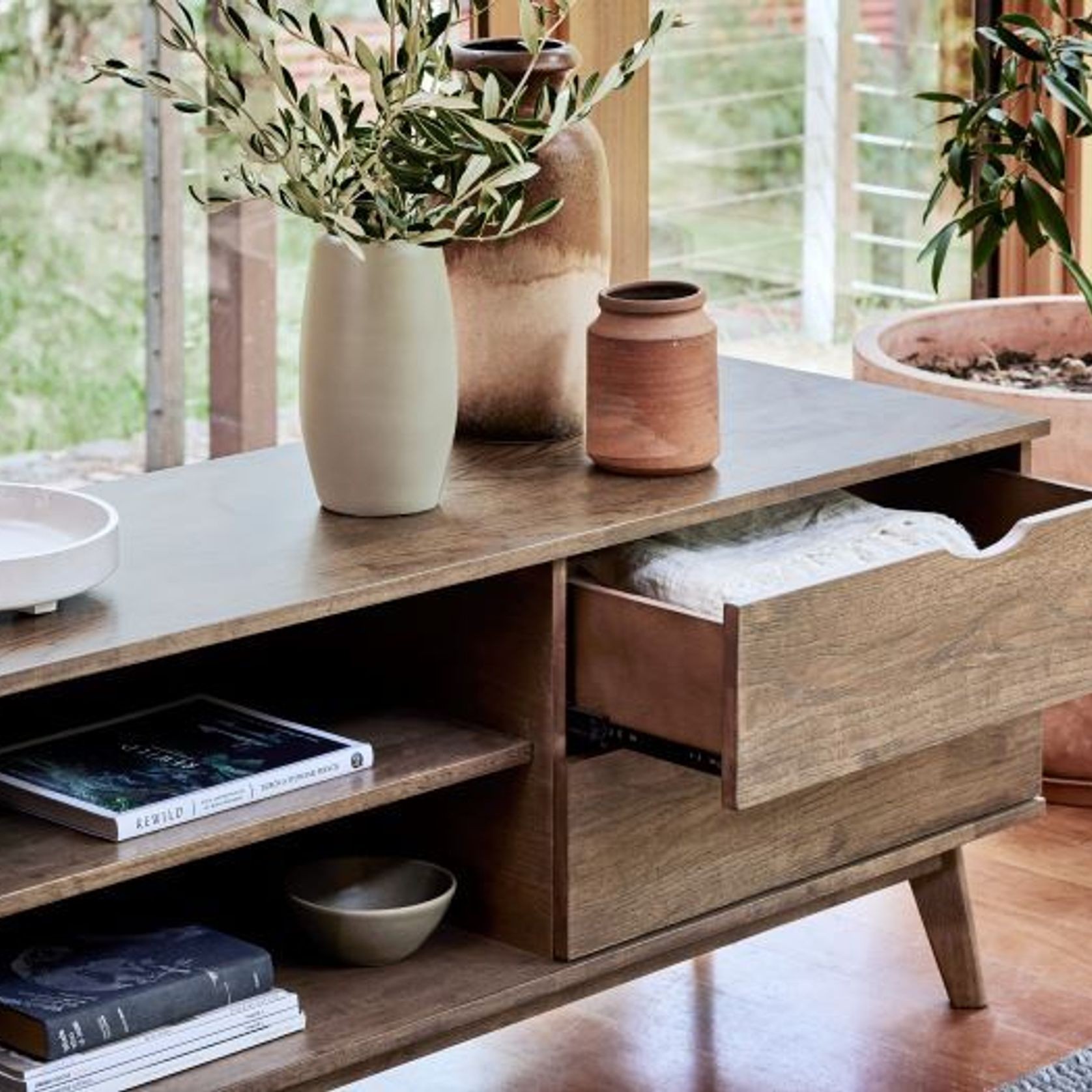 Paris Hardwood TV Unit | Entertainment Unit | Walnut gallery detail image