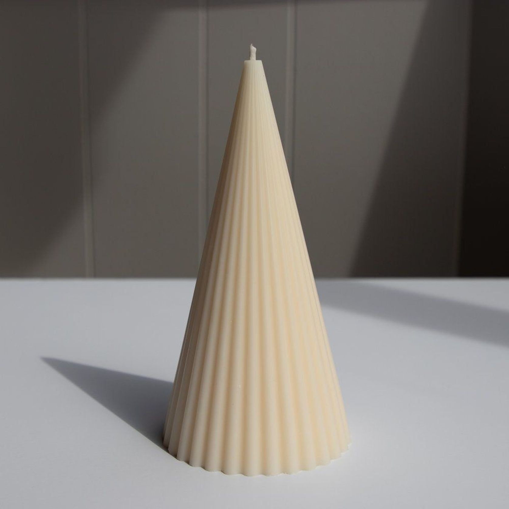 Pyramid Ribbed Pillar Candle ArchiPro NZ