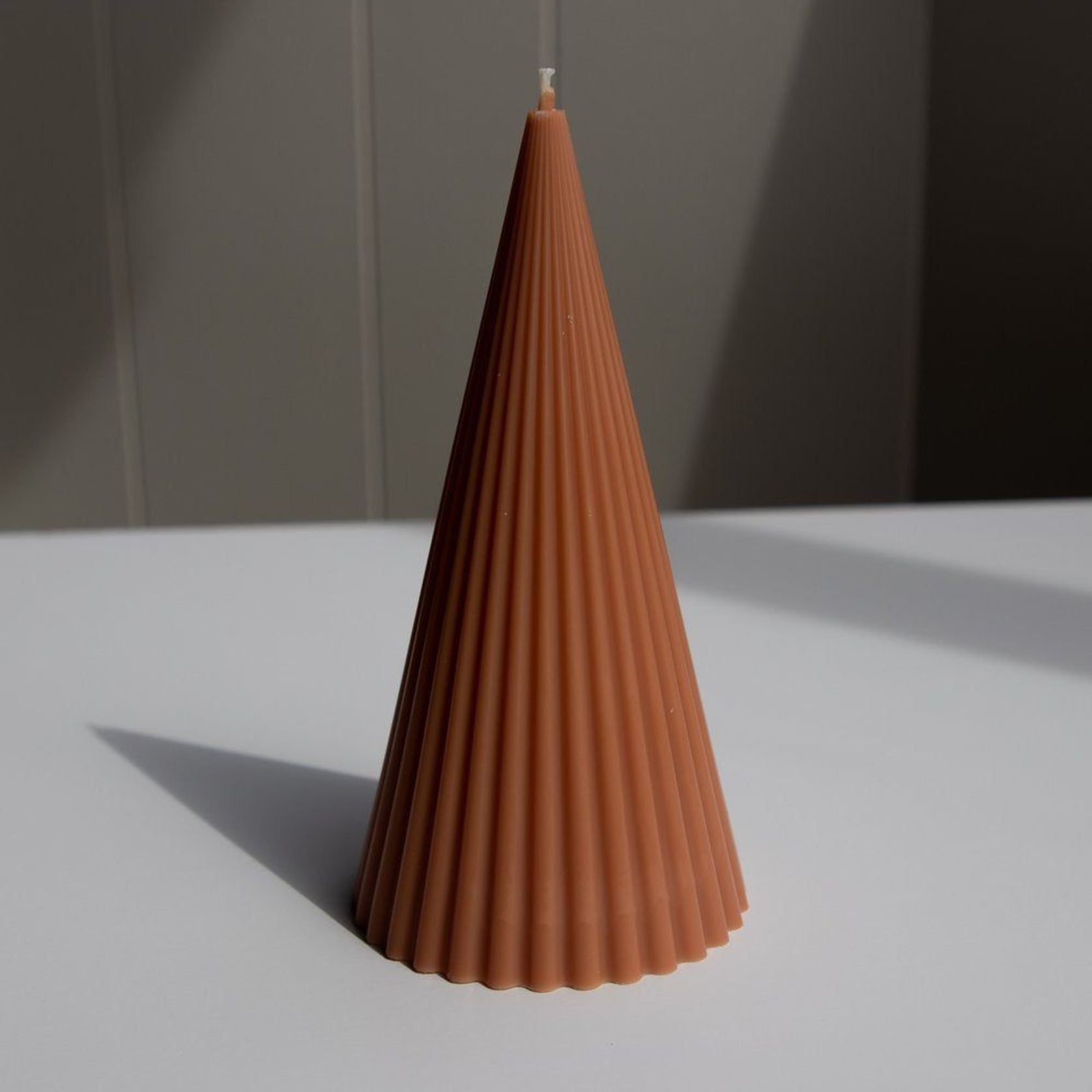 Pyramid Ribbed Pillar Candle ArchiPro NZ