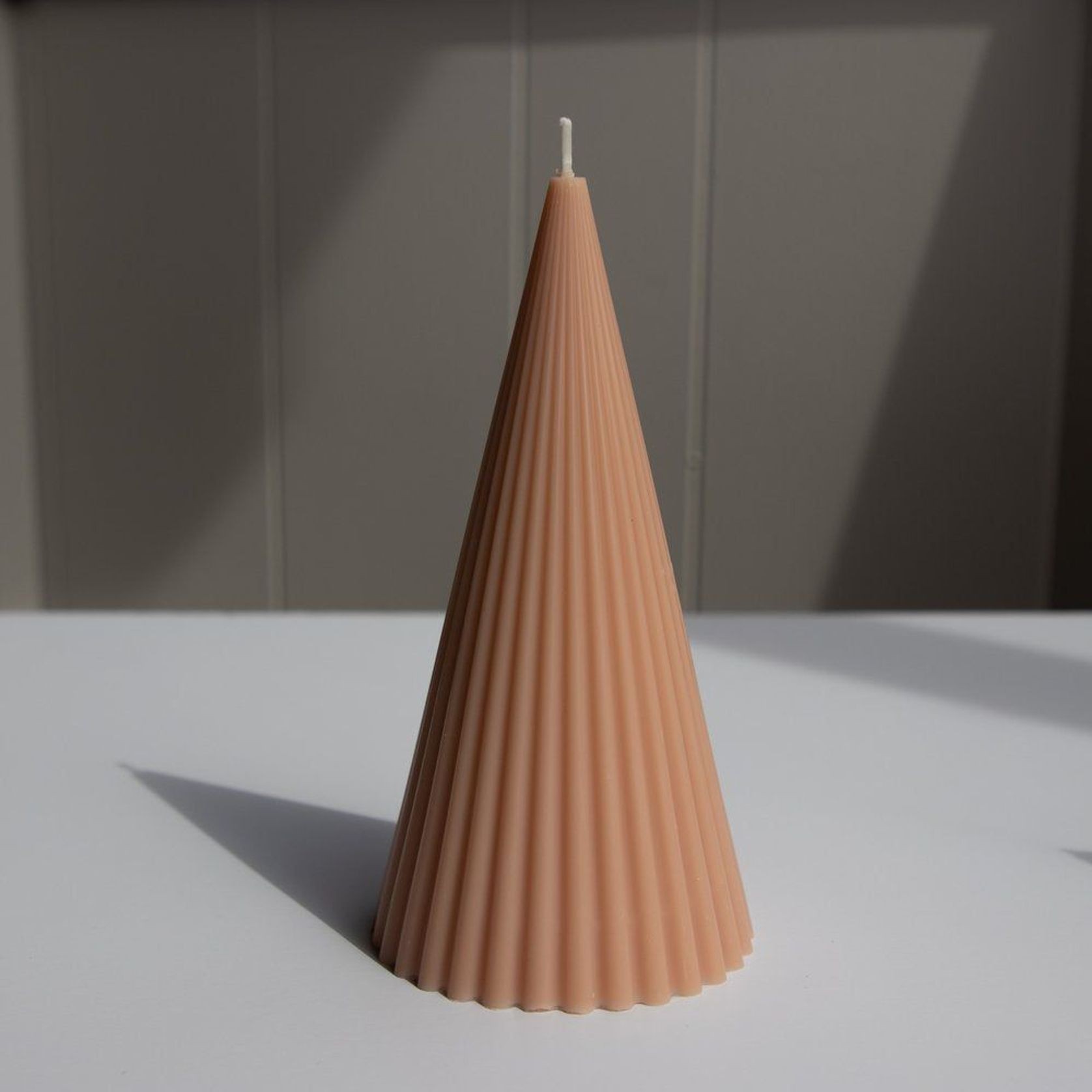 Pyramid Ribbed Pillar Candle ArchiPro NZ