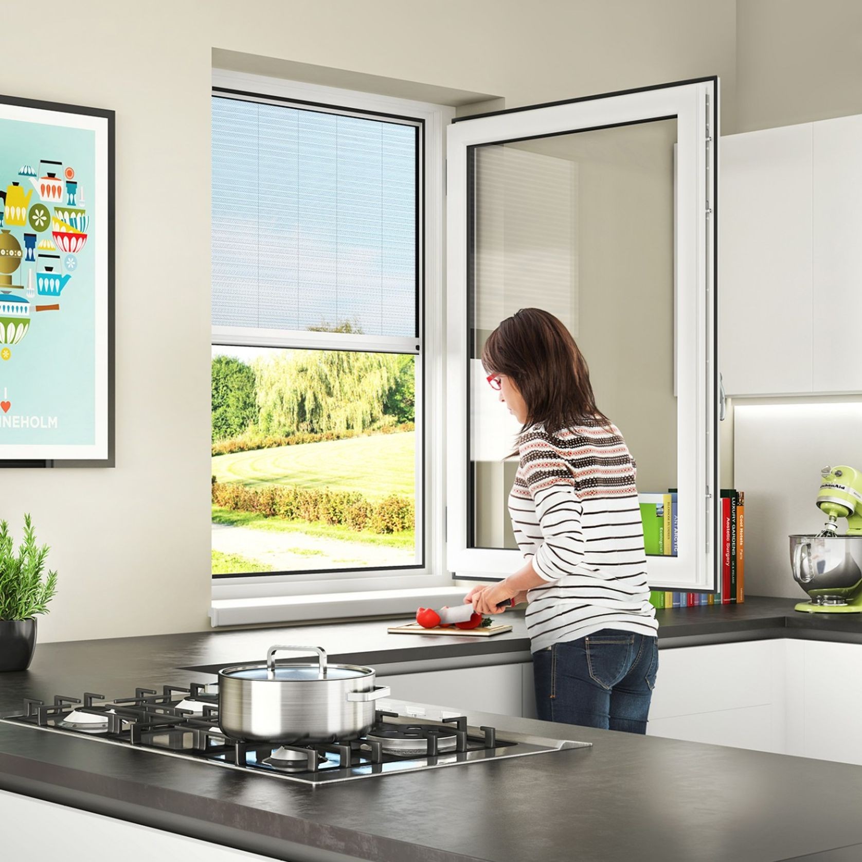 Venette™ Retractable Pleated Mesh Insect Screens gallery detail image