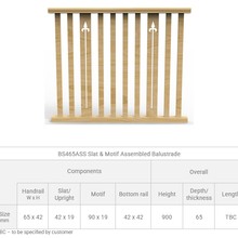 BS465ASS Slat & Motif Assembled Level Balustrade gallery detail image
