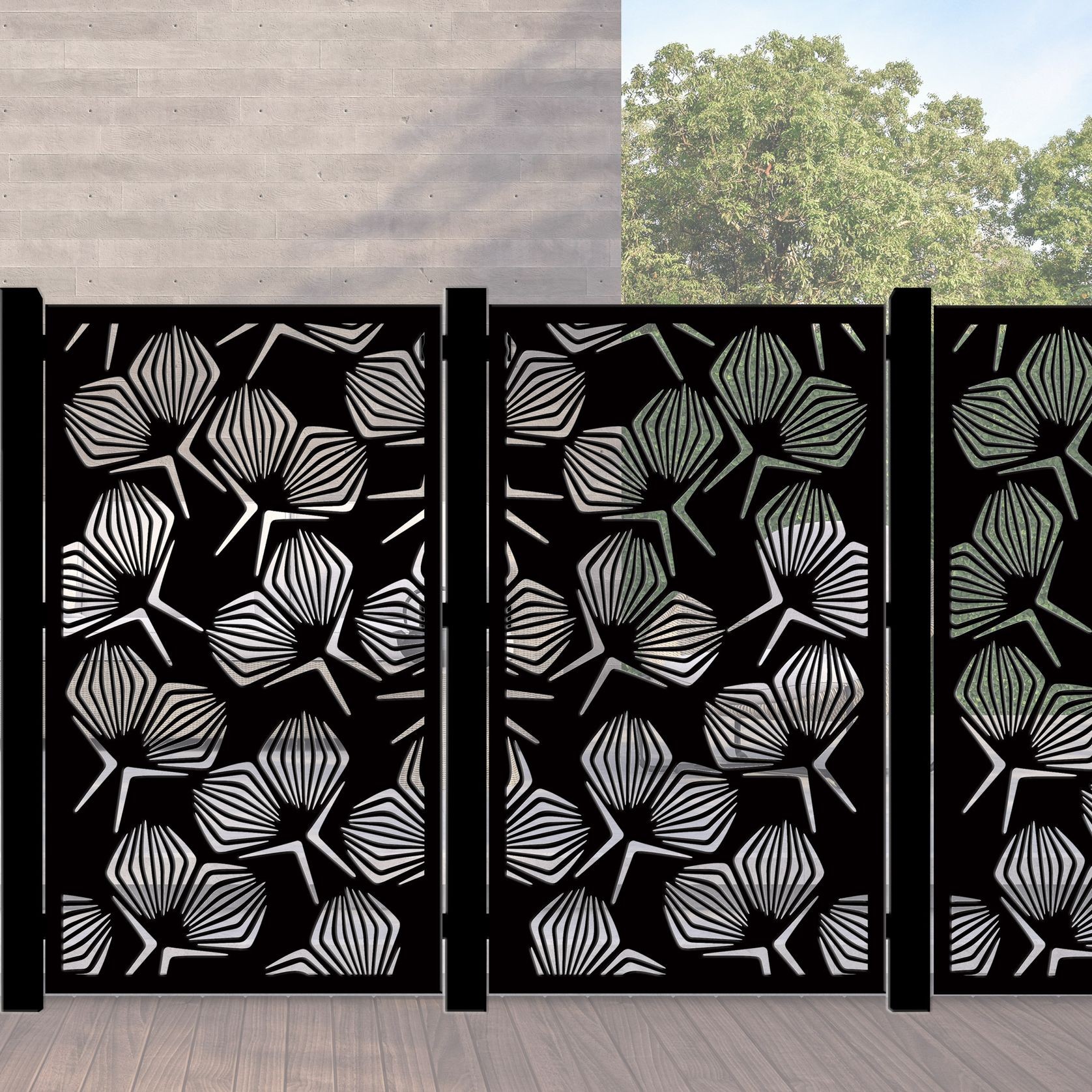 Geometrical Flower Fence Panels gallery detail image