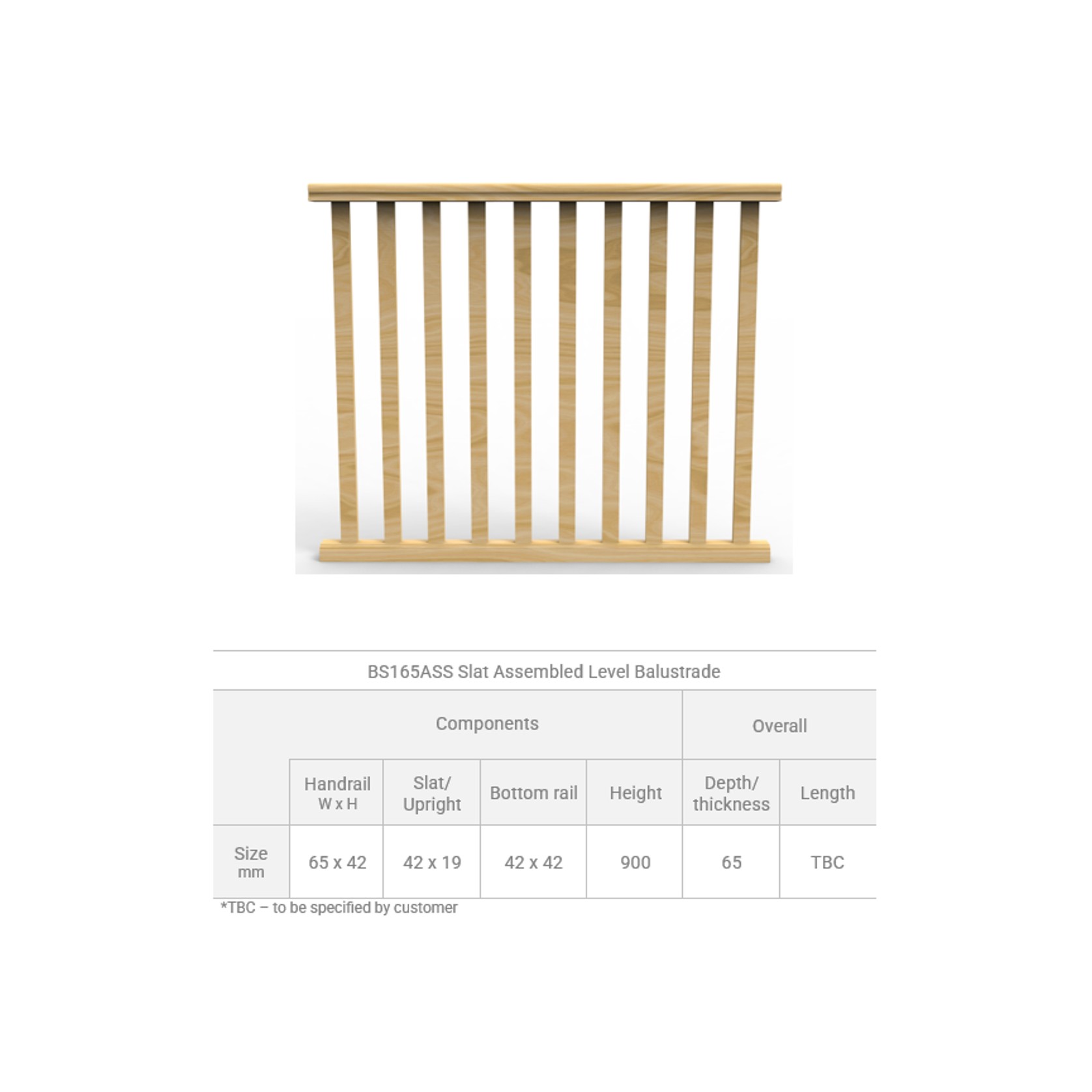 BS165ASS Slat Assembled Level Balustrade Panel gallery detail image