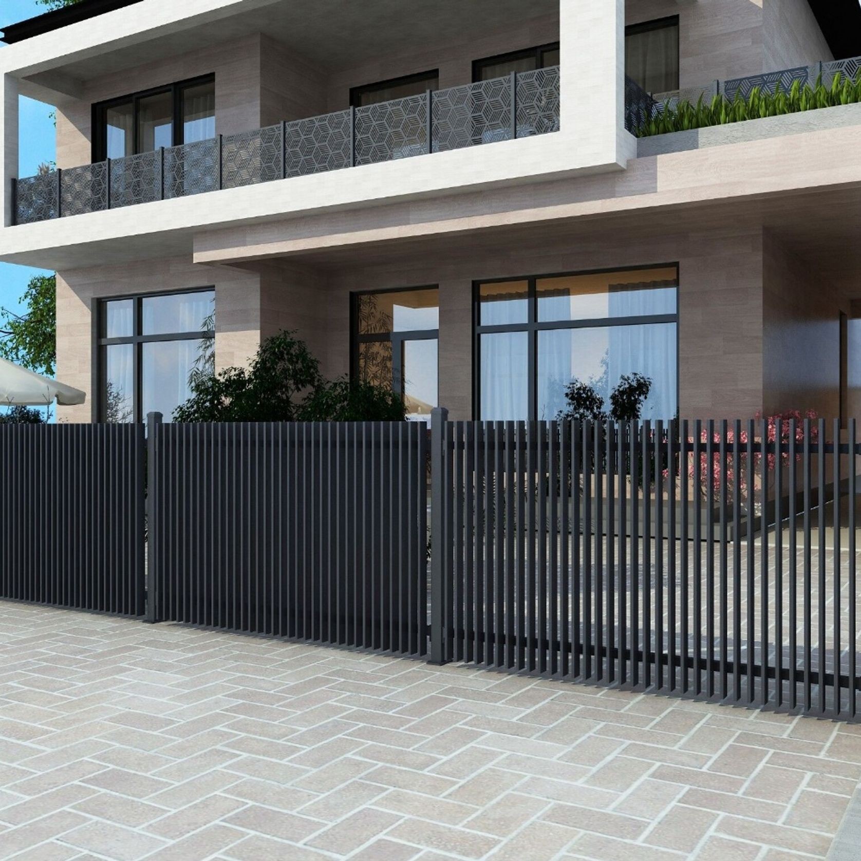 Aluminium Blade Fence Panel - Vertical(DIY) gallery detail image