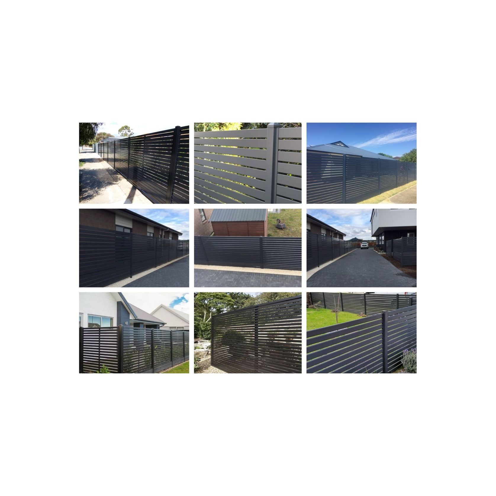 Aluminium Slat Privacy Fence Panel - Horizontal gallery detail image
