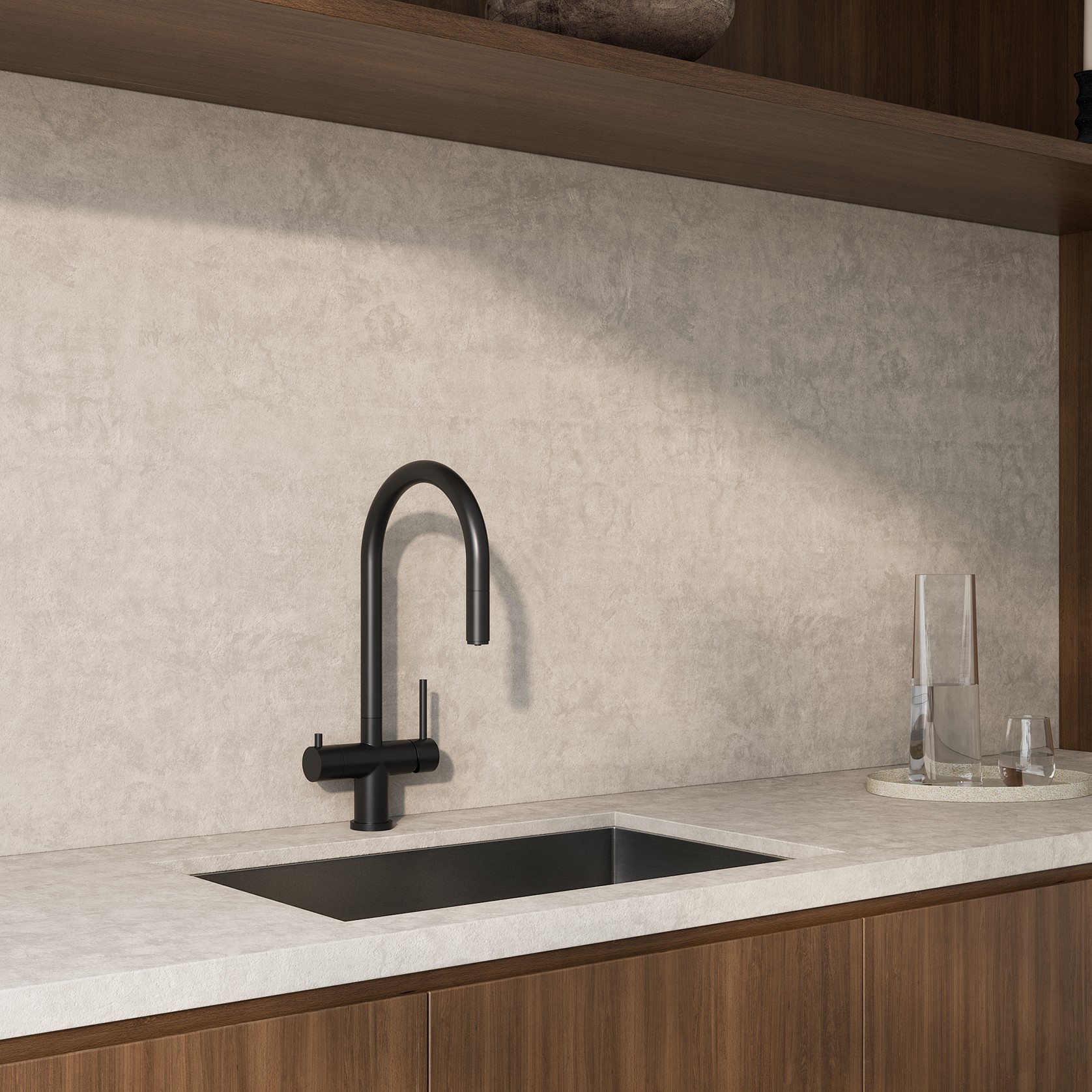 Elysian Commercial Pull-Out Filter Tap | Black gallery detail image