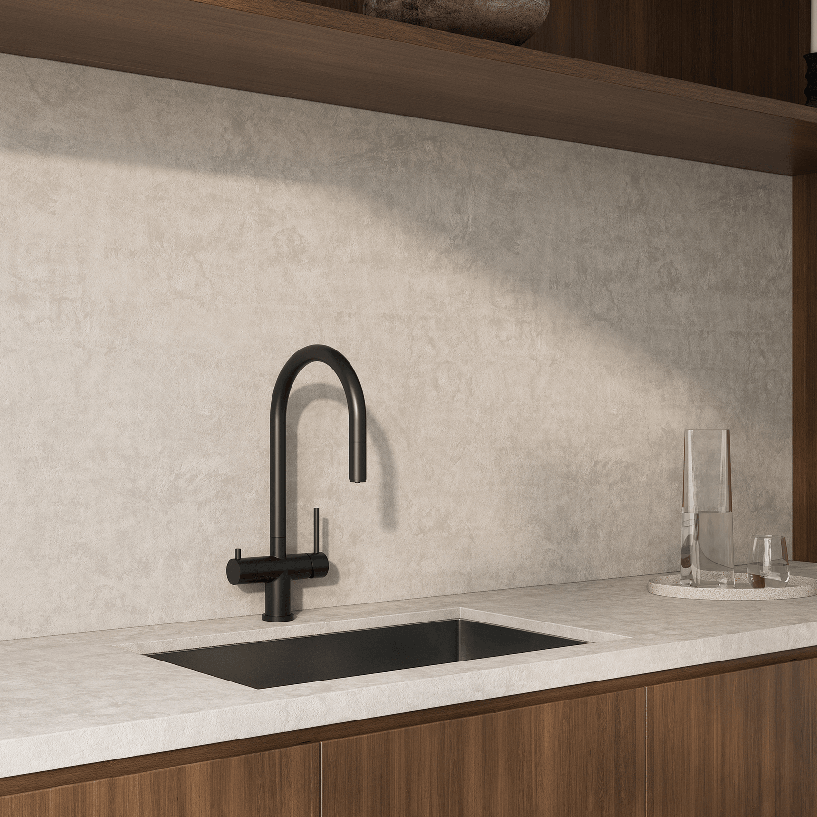 Elysian Commercial Pull-Out Filter Tap | Black gallery detail image