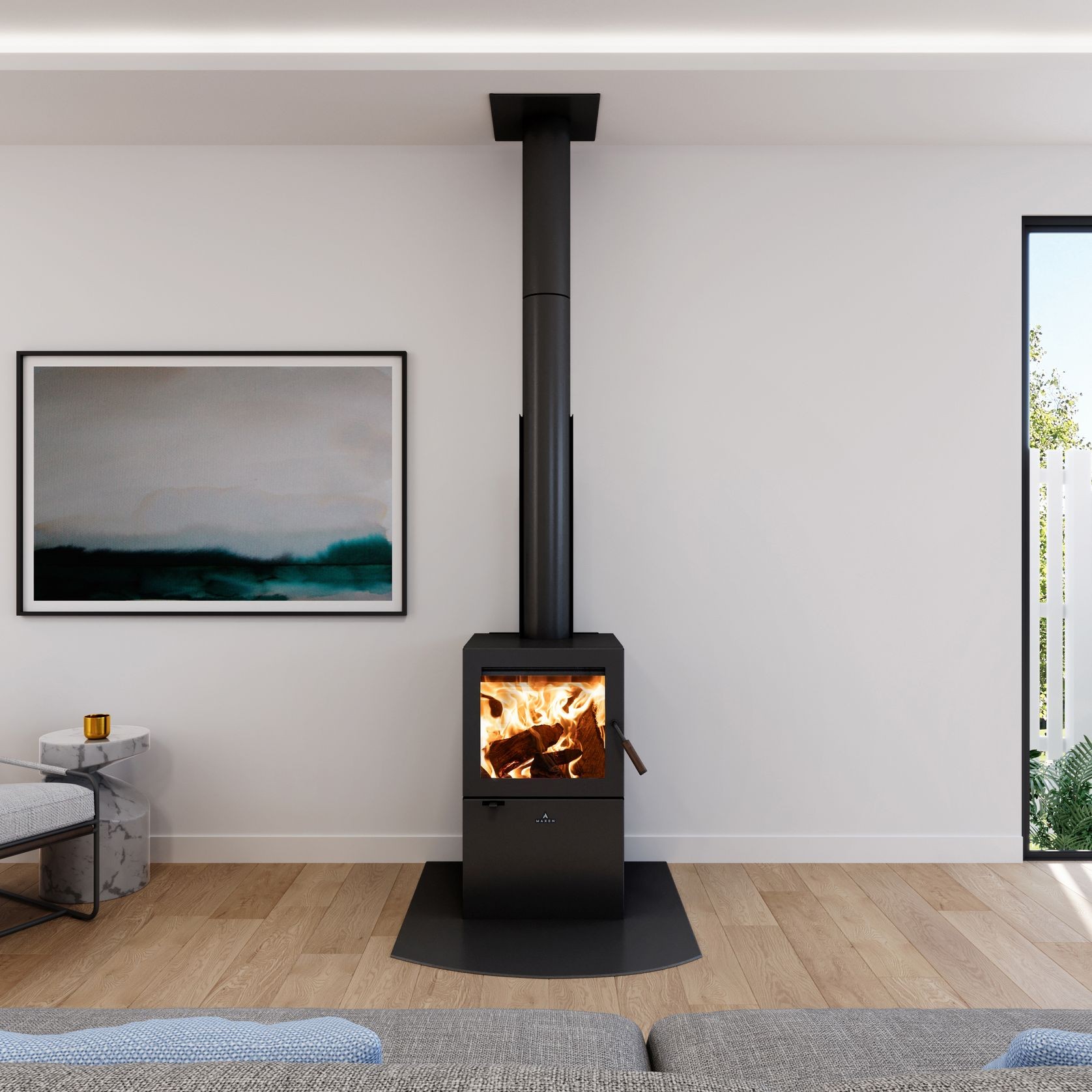 Maxen Cargill 350 ULEB Freestanding Wood Fireplace gallery detail image