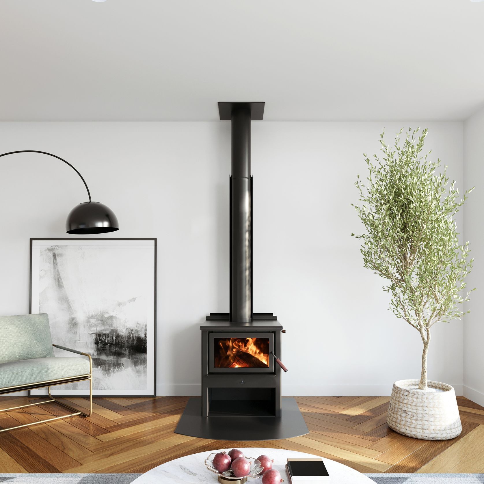 Maxen Kinmont 350 Freestanding Wood Fireplace gallery detail image