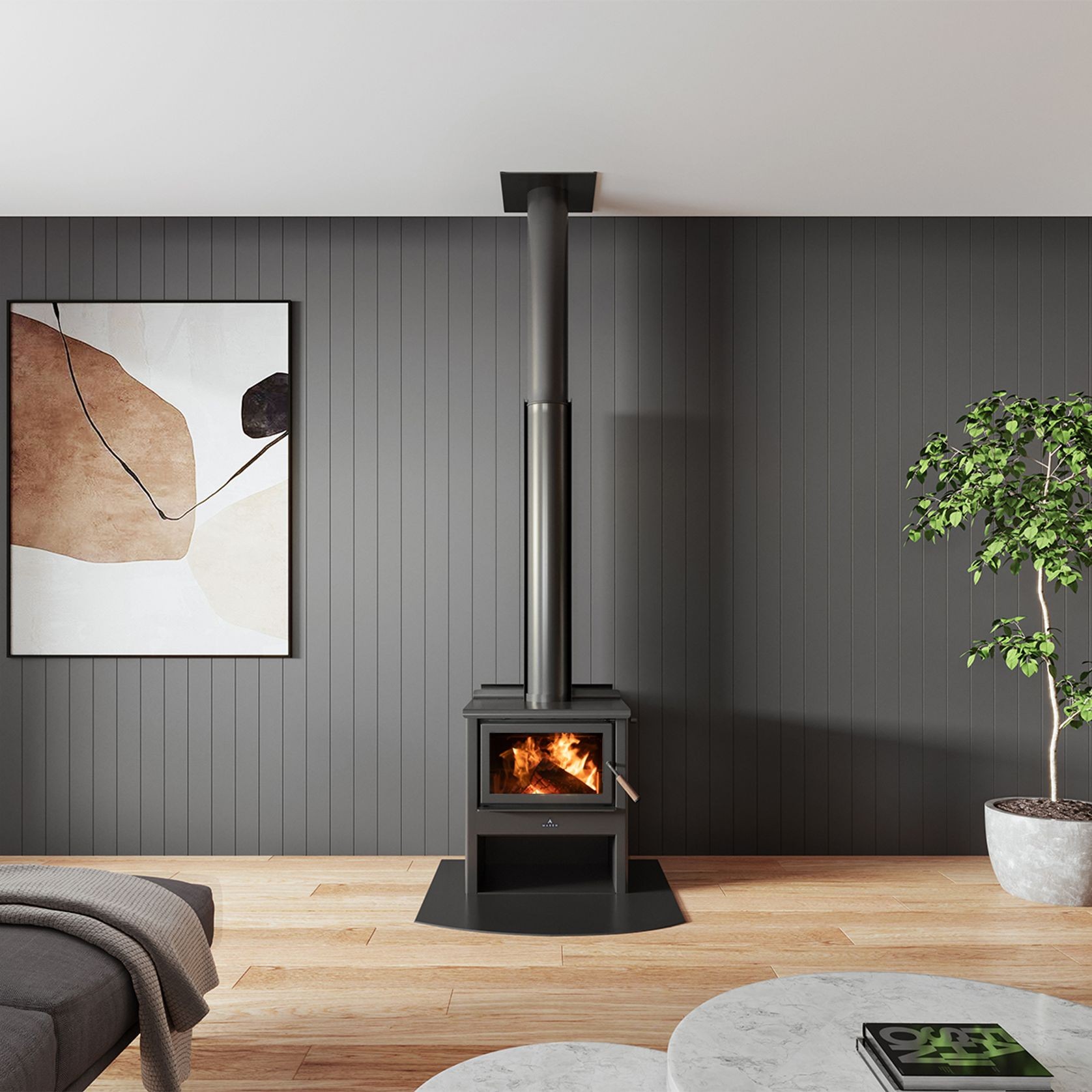 Maxen Kinmont 350 Freestanding Wood Fireplace gallery detail image