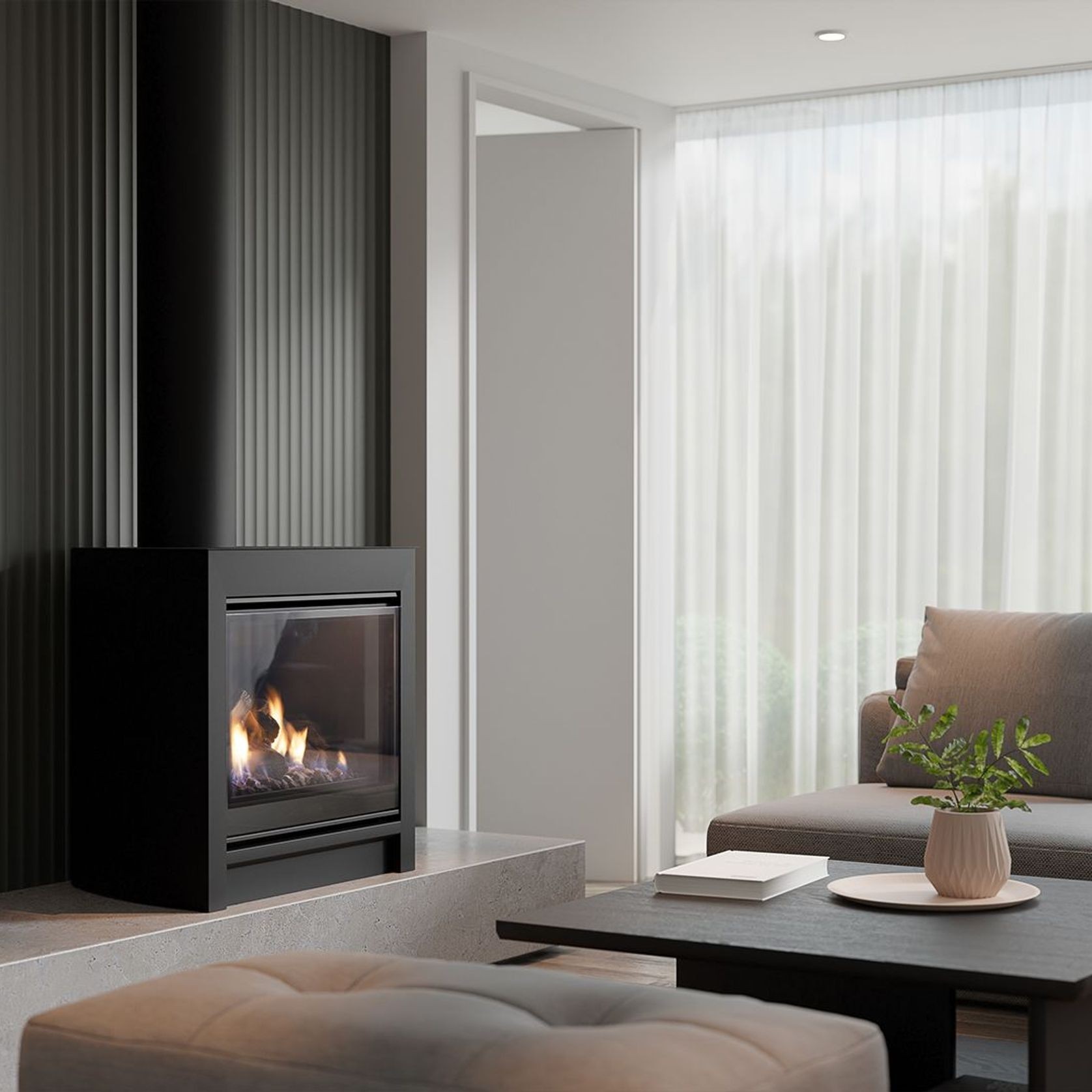 Escea DFS730 Freestanding Gas Fireplace gallery detail image