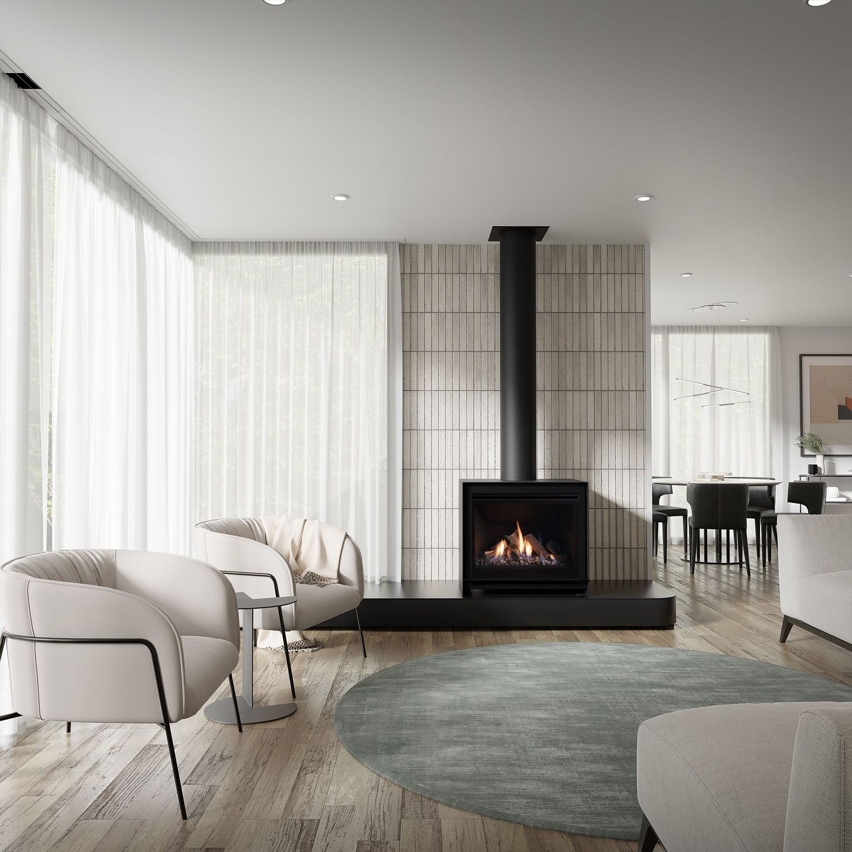Escea DFS740 Freestanding Gas Fireplace gallery detail image