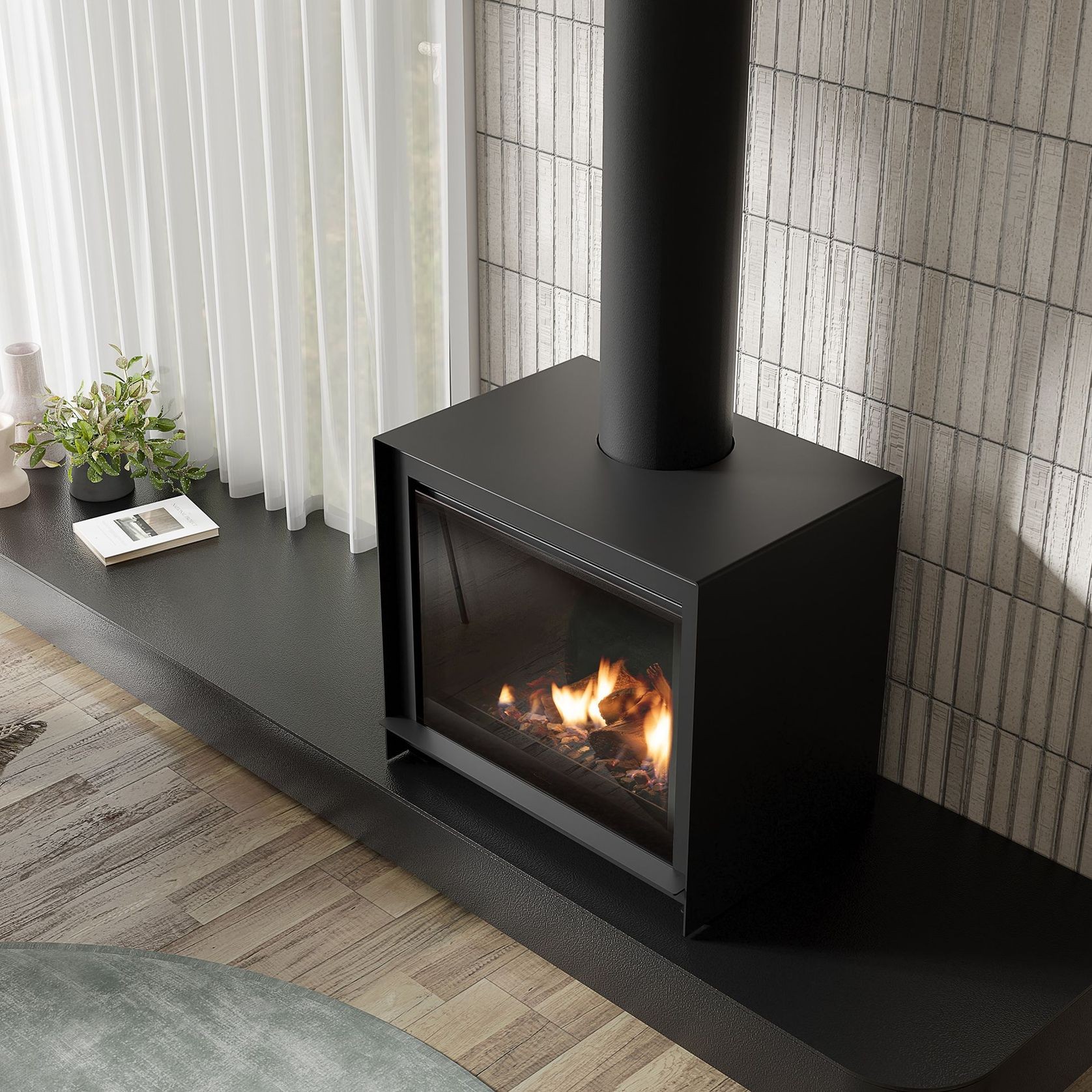 Escea DFS740 Freestanding Gas Fireplace gallery detail image