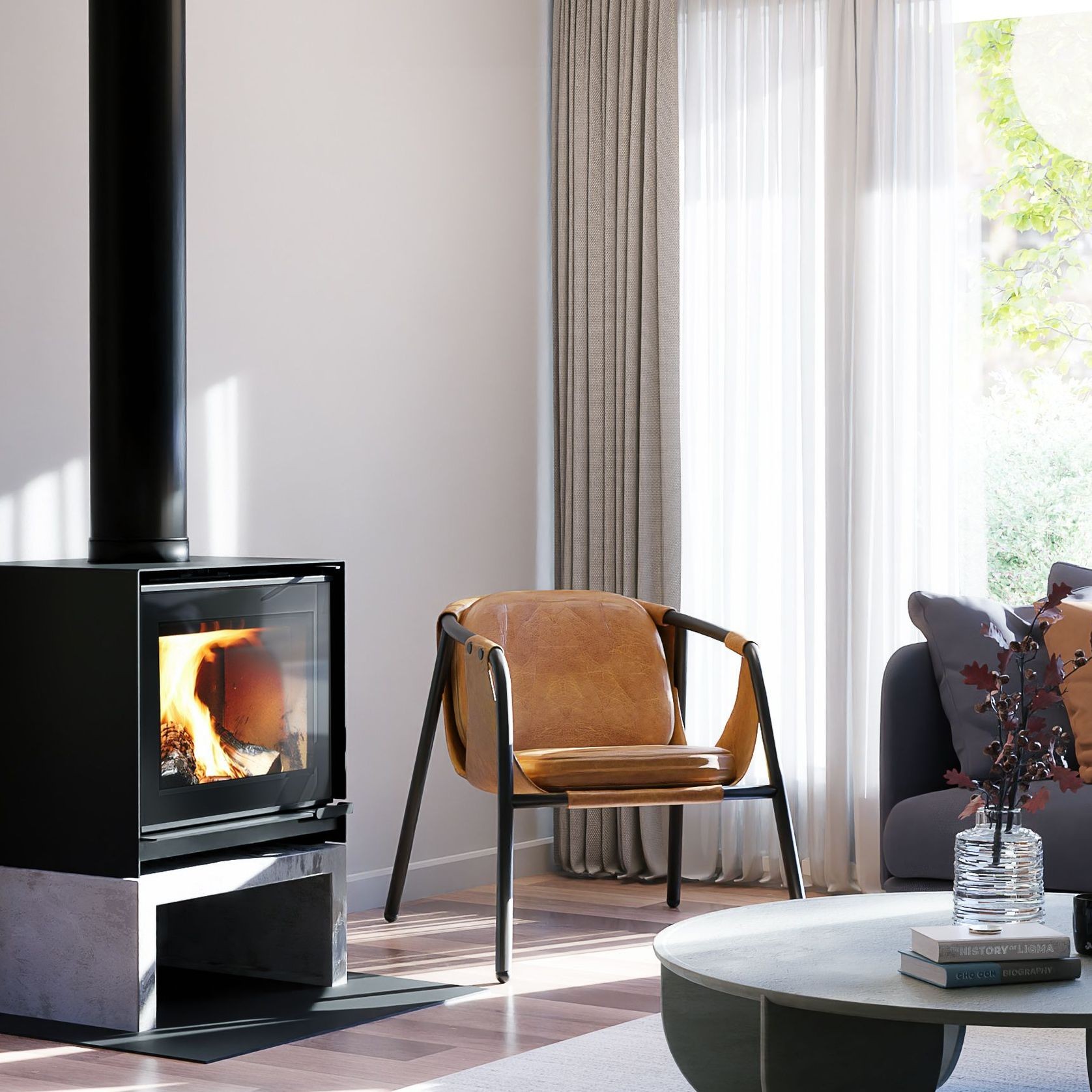 Escea TFS650 Freestanding Wood Fireplace gallery detail image